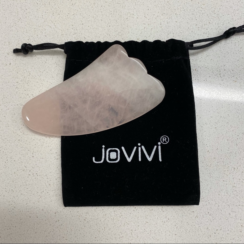 JOVIVI Natural Rose Quartz Stone Gua Sha Tool